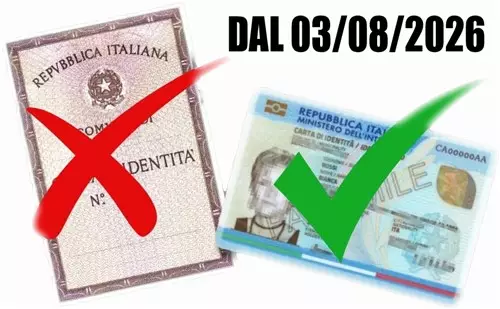 Avviso - si ricorda che la carta d'identità cartacea non sarà più valida dal 03 agosto 2026
